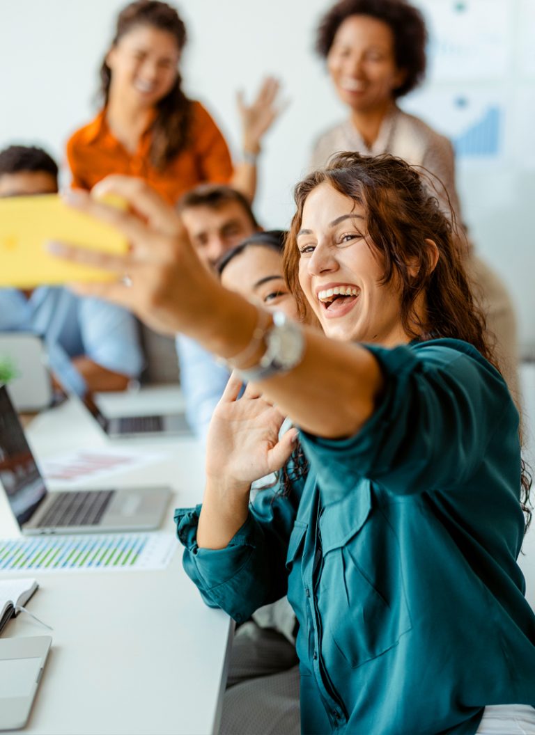 thriving-ministry-team-working-together-img A thriving ministry team working together and taking a selfie after an MCode For Ministry Team Workshop