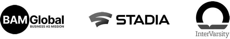MCode For Ministry customer logos: BAM Global, Stadia, InterVarsity